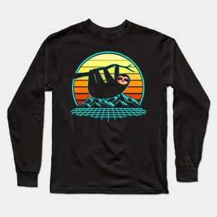 Sloth Vintage Retro 80s Gift Long Sleeve T-Shirt